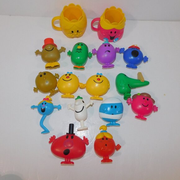 Lot 15 McDonalds Mr. Men & Little Miss Toy Figures and Cups R. Hargreaves - Picture 1 of 8